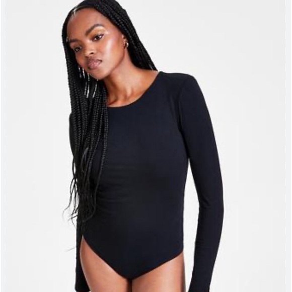 Bar Ill Women's Scoop-Neck Ribbed Long Sleeve Bodysuit, size XXS - Picture 1 of 10